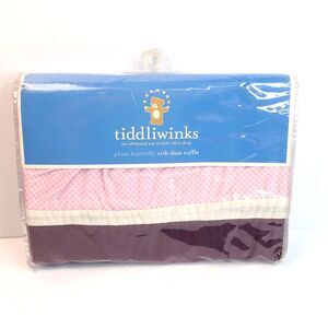 Tiddliwinks Plum Butterfly Crib Dust Ruffle Baby Nursery 10" Drop